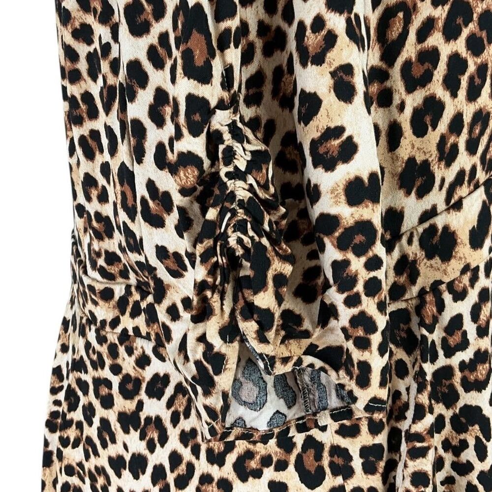 Torrid Dress Womens 3X Leopard Print Retro Chic Brown Midi Sweetheart Neck Plus - Picture 6 of 9